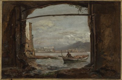 Näkymä Posillipon lähellä sijaitsevasta luolasta tekijältä Johan Christian Dahl
