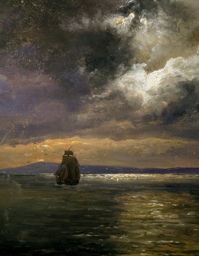 Näkymä Christianiafiordenista, Johan Christian Clausen Dahl (1788-1857), yksityiskohta, Norja tekijältä Johan Christian Dahl