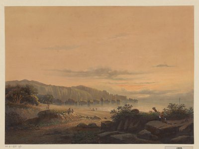 Näkymä Java-lahdelle Pieni Srigonjon lahti, Etelä-K. v. Java (Malangin hallintoalue, asuinpaikka Passarouang.) (otsikko objektissa) tekijältä Johan Conrad Greive