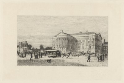 Näkymä Leidsepleinille Amsterdamissa tekijältä Johan Conrad Greive