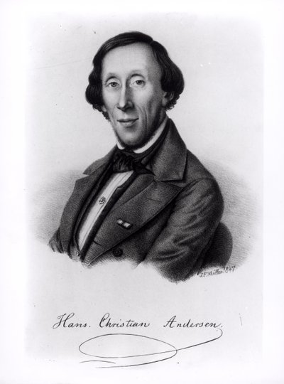 Hans Christian Andersenin (1805-1875) muotokuva tekijältä Johan Frederick Moller