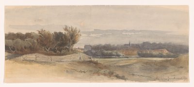 Panoraamamaisema tekijältä Johan Hendrik Weissenbruch (signed by artist)