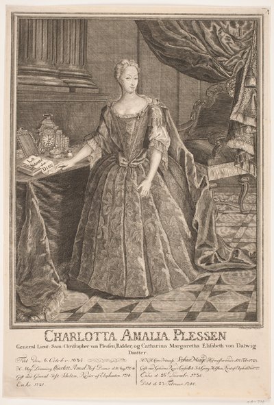 Charlotte Amalie Plessen tekijältä Johan Herman Thiele