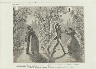 Sarjakuva kuun vaikutuksesta, 1865 tekijältä Johan Michaël Schmidt Crans