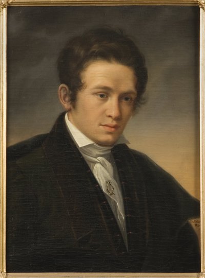 Runoilija Karl August Nicanderin (1799-1839) muotokuva, Sodermark, Olof Johan (1790-1848). Öljy kankaalle tekijältä Johan Olaf Sodermark