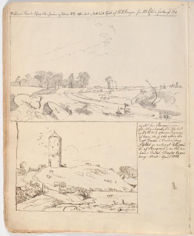 Goose Tower Vordingborgissa, piirretty sivulle 16 f.n. tekijältä Johan Thomas Lundbye