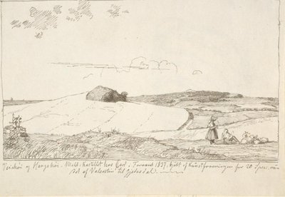 Seelannin maisema. Taustalla Vejrhøj, liimattu f.n. sivu 6 tekijältä Johan Thomas Lundbye