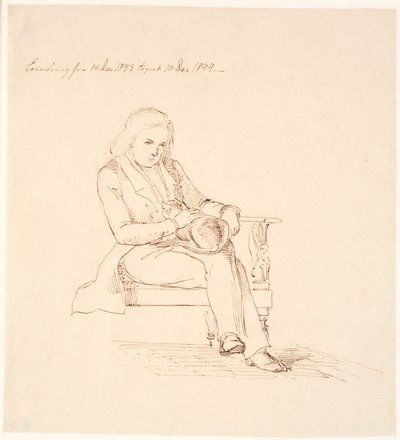 Thorvaldsen istuu sohvalla tekijältä Johan Thomas Lundbye
