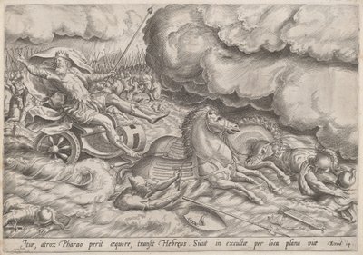 Punaisenmeren ylitys tekijältä Johan Wierix, after Maarten van Cleef