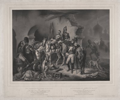 Ranskan armeija Moskovan Kremlissä - Woelfle, Johannes (1807-1893) - 1830 - Litografia - 60,8x85,9 - Yksityiskokoelma tekijältä Johan Woelfle