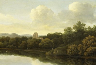 Metsäinen maisema joen kanssa tekijältä Johan de Lagoor (attributed to)