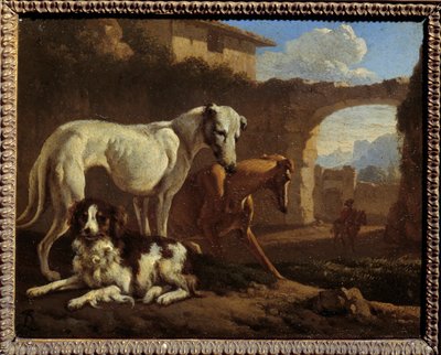 Spagneulia ja hiivaa. Jan Le Ducqin (1627-1676) maalaus Ec. Hol. tekijältä Johan le Ducq