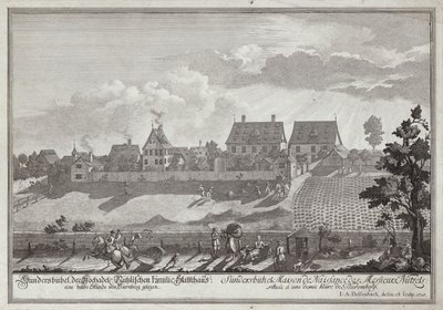 Sundersbuhl, Nutzel-perheen asuinpaikka Nürnbergin lähellä tekijältä Johann Adam Delsenbach