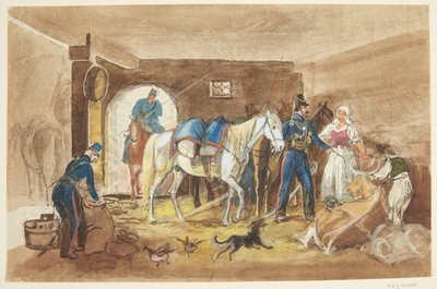 Ratsumiehet tallissa tekijältä Johann Adam Klein