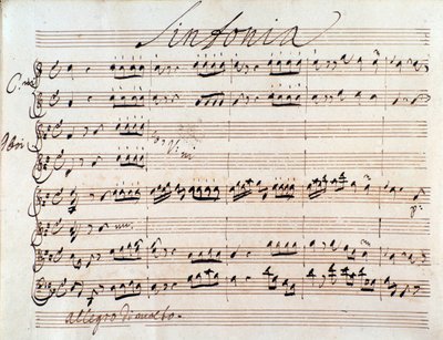 J A Hassen (1752) Adriano in Siria -musiikkipartituurin ensimmäinen sivu tekijältä Johann Adolph Hasse