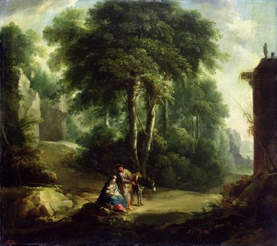 Lepää lennossa Egyptiin, 1874 tekijältä Johann Andreas Herrlein