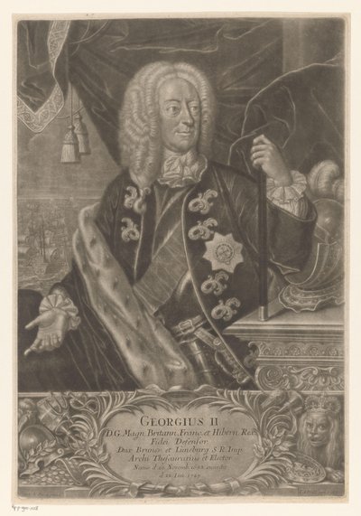 Ison-Britannian kuninkaan George II:n muotokuva tekijältä Johann Andreas Pfeffel (der Jüngere) (possibly)
