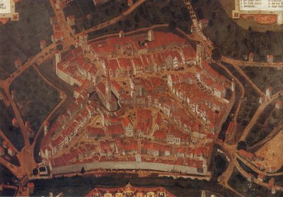 Ansicht der Stadt Wangen (Allgäu); Rathaus Wangen tekijältä Johann Andreas Rauch