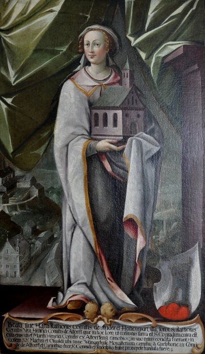 Saksa: Hatta von Hohenwart, Altdorfin luostarin perustajan Heinrich von Altdorfin vaimo noin vuonna 935. tekijältä Johann Andreas Rauch