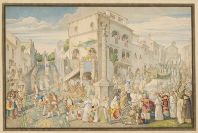 Genzanossa Corpus Domini -juhlan kahdeksan päivän juhlakautena vietettävä, yleisesti ”Infiorata”-nimellä tunnettu juhla tekijältä Johann Anton Ramboux