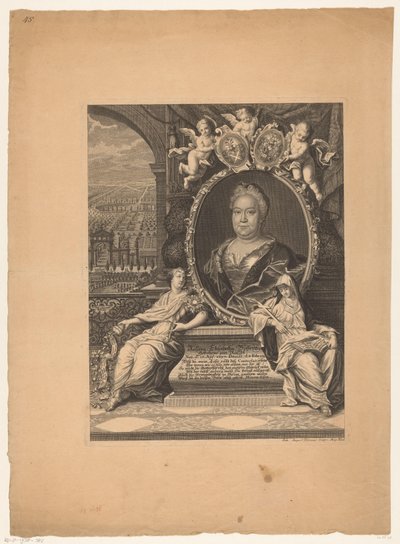 Portret van Rosina Elisabeth Bose tekijältä Johann August Corvinus