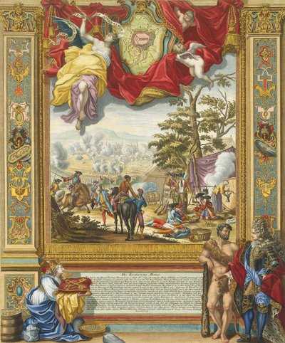 Liittoutuneiden joukkojen piiritys Monsin vuonna 1709, 1700-luvun alku. tekijältä Johann August Corvinus