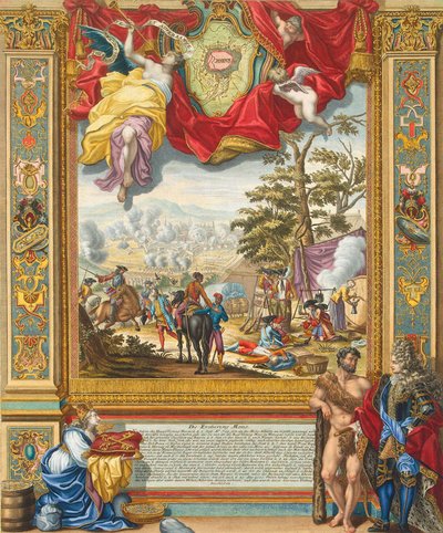 Liittoutuneiden joukkojen piiritys Monsin vuonna 1709, 1700-luvun alku. tekijältä Johann August Corvinus