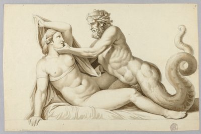 Merenjumala vierailee tytön luona tekijältä Johann August Nahl the Younger