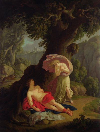 Pyramus ja Thisbe, n. 1788-1790 tekijältä Johann August Nahl the Younger