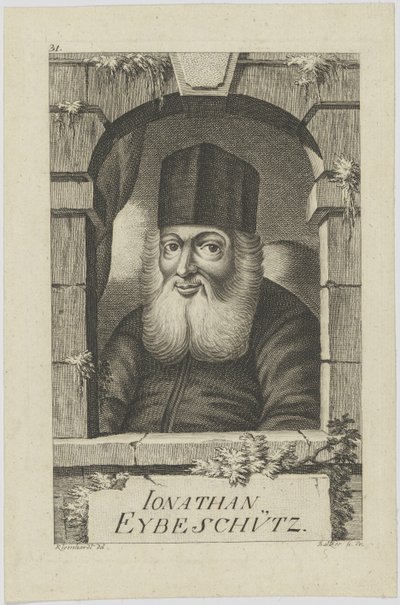 Jonathan ben Nathan Eybeschützin muotokuva 1690-1764, 1772. tekijältä Johann Balzer