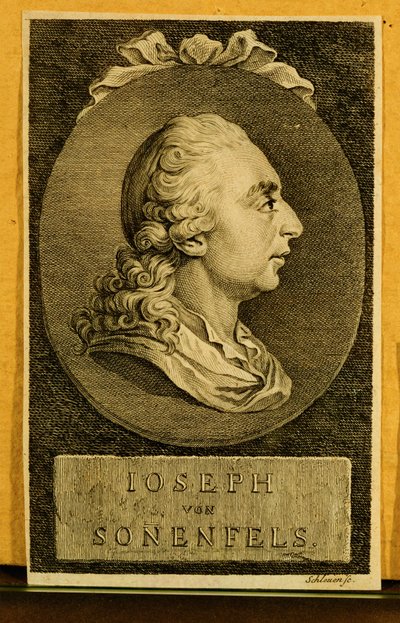 Joseph von Sonnenfels, Wienin yliopiston valtio-opin professori... (kaiverrus) tekijältä Johann Baptist Edler von Lampi