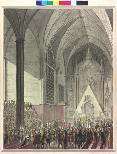 Arkkiherttuatar Marie Louisen ja keisari Napoleon I:n avioliittoseremonia (akvarelli) tekijältä Johann Baptist Hoechle