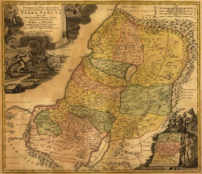 Ivdaea sev Palaestina ob sacratissima Redemtoris vestigia hodie dicta Terra Sancta. LOC 99466737 tekijältä Johann Baptist Homann