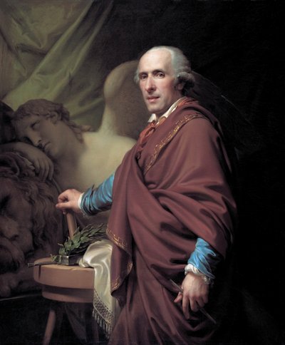 Kuvanveistäjä Antonio Canovan muotokuva 1757-1822, 1806. tekijältä Johann Baptist Lampi the Younger
