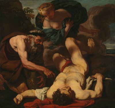 Selene ja Endymion (aiemmin nimellä The Death of Orion) tekijältä Johann Carl Loth (attributed to)