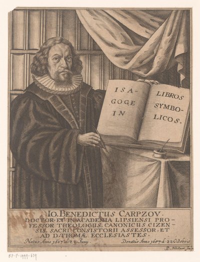 Johann Benedict Carpzovin muotokuva tekijältä Johann Caspar Hoeckner