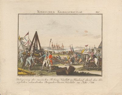 Venäläisen Nyslottin linnoituksen piiritys Suomessa, 1788. tekijältä Johann Caspar Weinrauch
