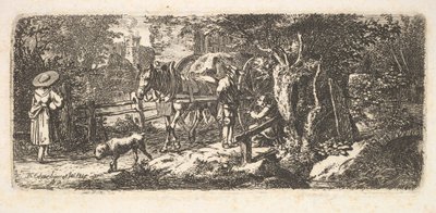 Kärrynkuljettajan antama almu, 1814. tekijältä Johann Christian Erhard