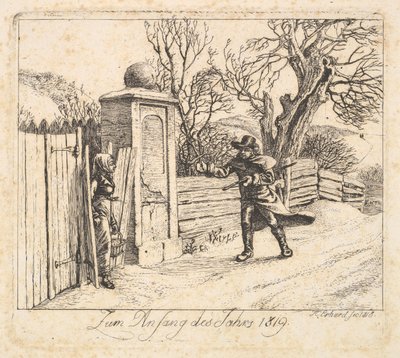 Talvimaisema, 1818. tekijältä Johann Christian Erhard