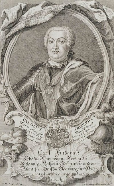 Holstein-Gottorpin herttua Charles Frederickin muotokuva 1700-1739, 1700-luvun puoliväli. tekijältä Johann Christian Leopold