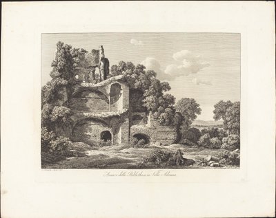 Bibliothecan jäännökset Villa Adrianassa tekijältä Johann Christian Reinhart