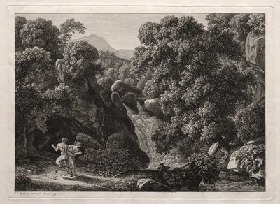Sankarillinen maisema: Satyyri ja nymfi, 1799. tekijältä Johann Christian Reinhart