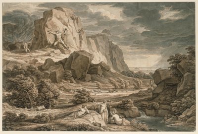 Sankarillinen maisema ja Prometheus tekijältä Johann Christian Reinhart