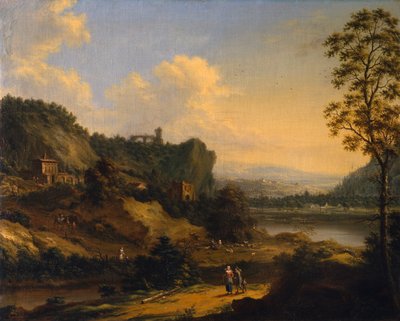 Jokimaisema (öljy kankaalle) tekijältä Johann Christian Vollerdt or Vollaert
