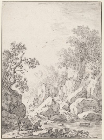 Rock Cliffsin vesiputous, 1750-luku. tekijältä Johann Christoph Dietzsch