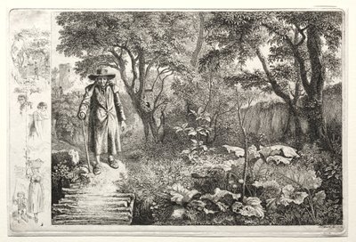 Vanhus ennen hirsisiltaa, 1819. tekijältä Johann Christoph Erhard
