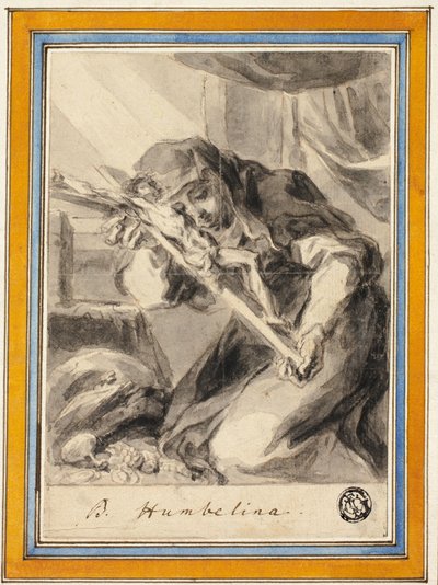 Beata Humbelina ja krusifiksi, n. 1700 tekijältä Johann Christoph Lischka