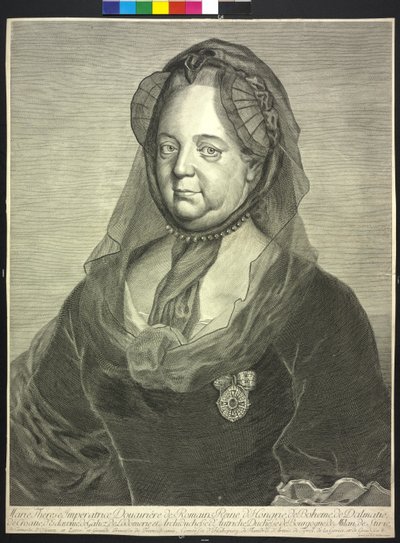 Pyhän Rooman keisarinna Maria Teresia (kaiverrus) tekijältä Johann Christoph von Reinsperger