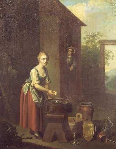 Pihalla tiskaava piika tekijältä Johann Daniel Bager