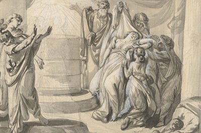 Antiikkinen uhrikohtaus, verso: Luonnos ihmisryhmästä, 1779. tekijältä Johann Eleazar Schenau